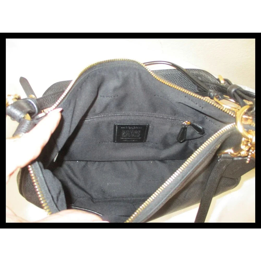 Coach Black Two Way Purse Gold Trim 35593 AUTHENTIC